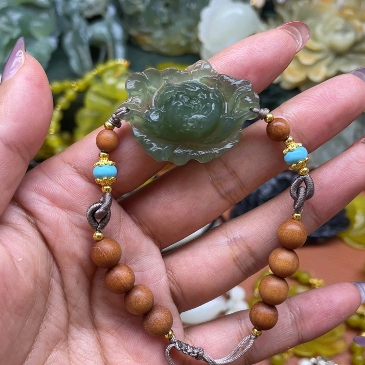 蛇纹石玉合金颈饰