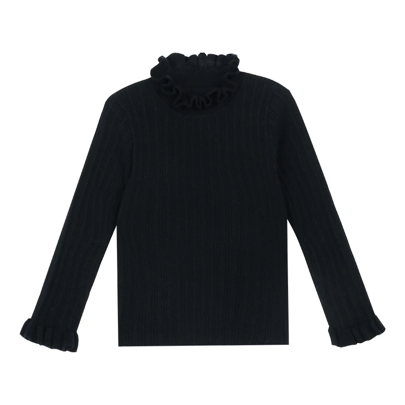 【反季专场】小O爸女婴童双色针织木耳领打底衫毛衣GKD38396 LUSON