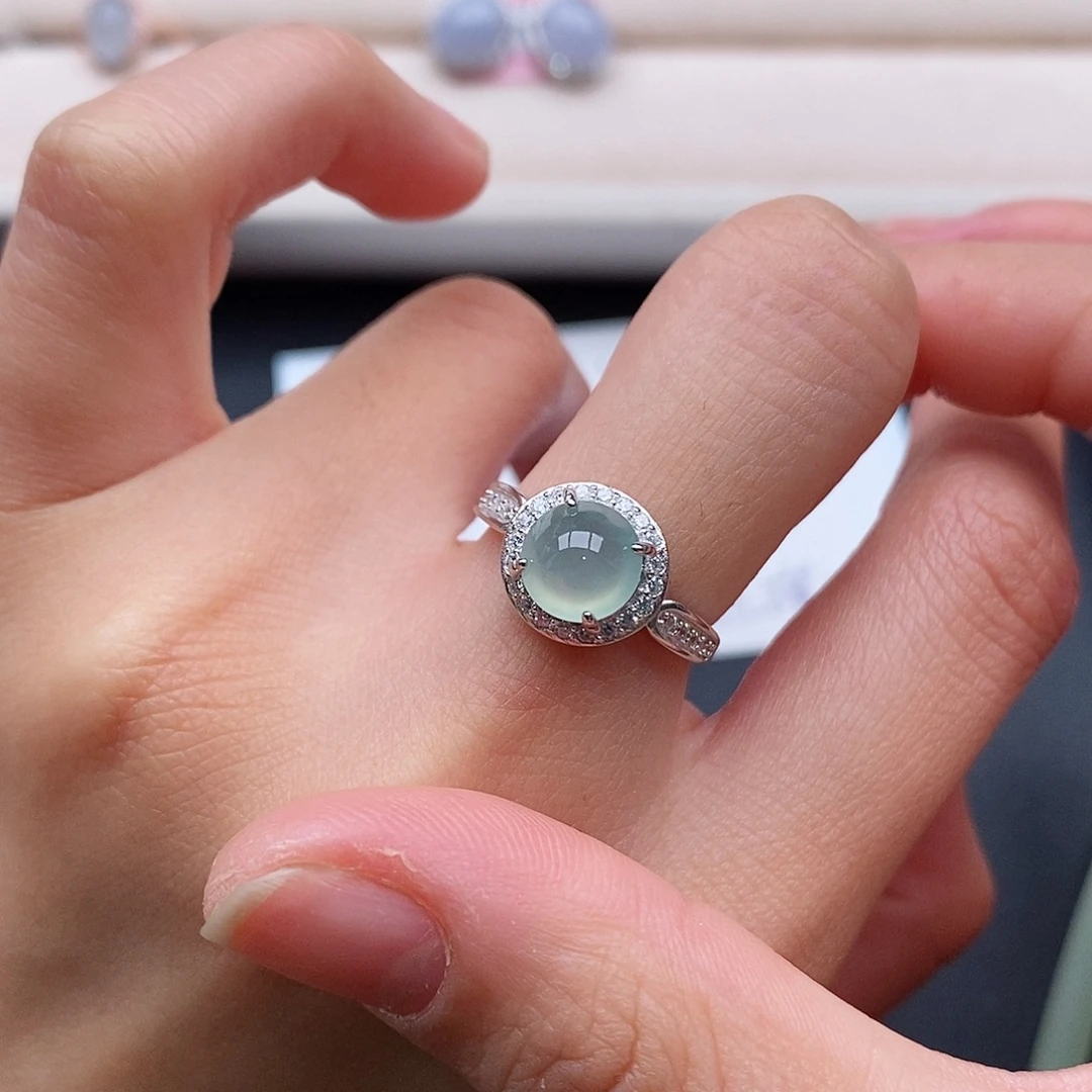 翡翠银S925镶嵌戒指哈哈哈哈哈哈