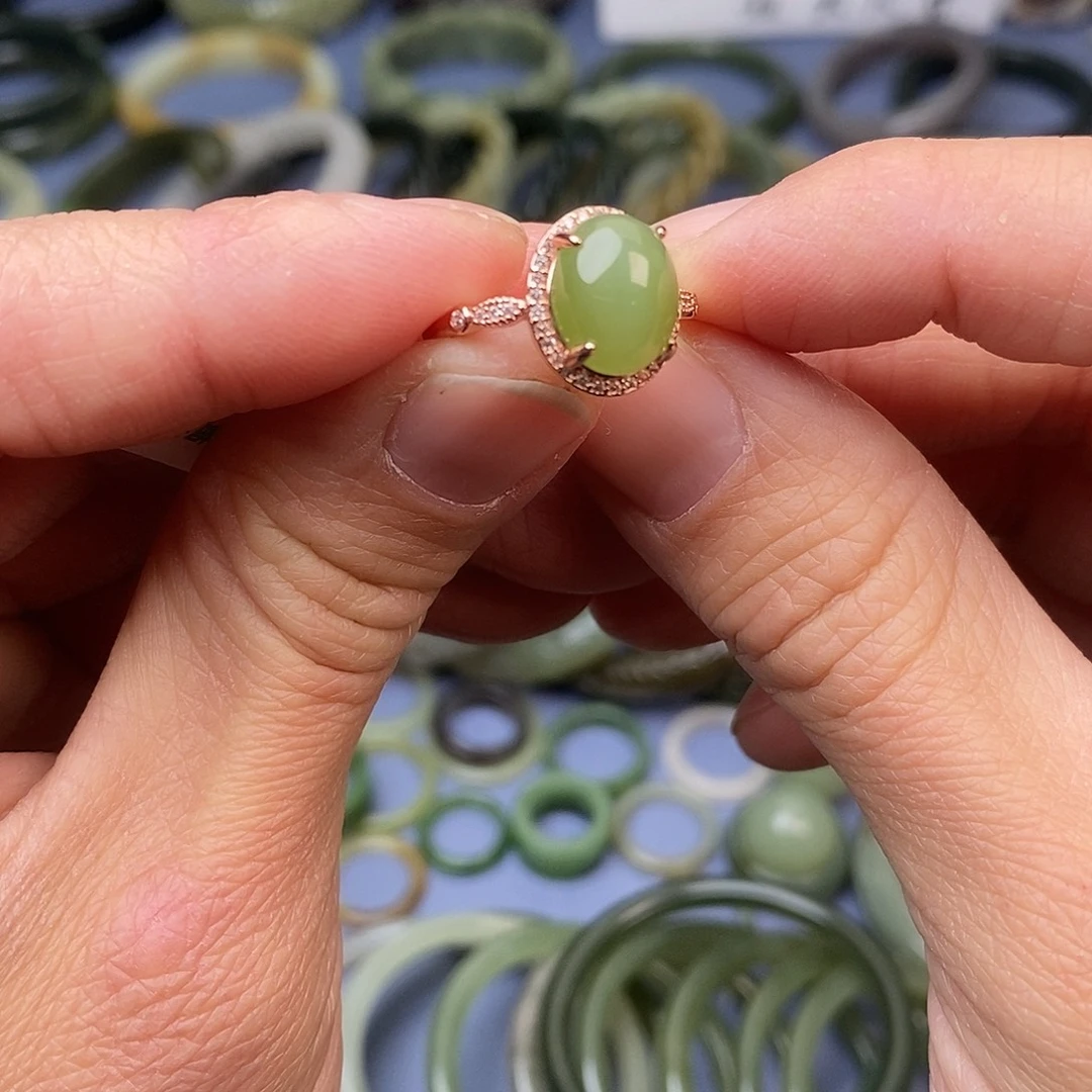 和田玉（碧玉）合金戒指