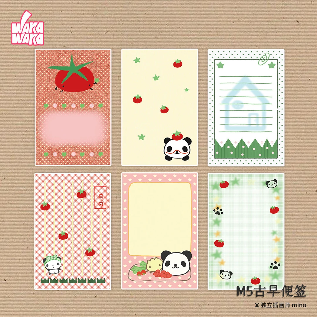 哇卡哇卡「M5便签本」手帐本内页彩色活页可爱便签本卡通替芯可撕