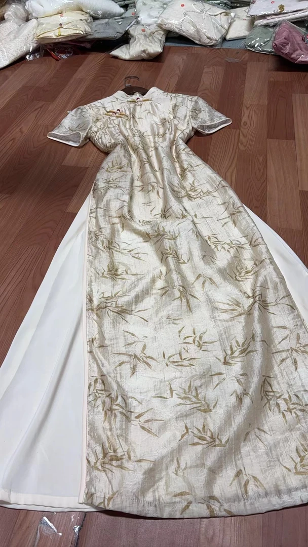 541-绿色 叶子 大奥戴 旗袍