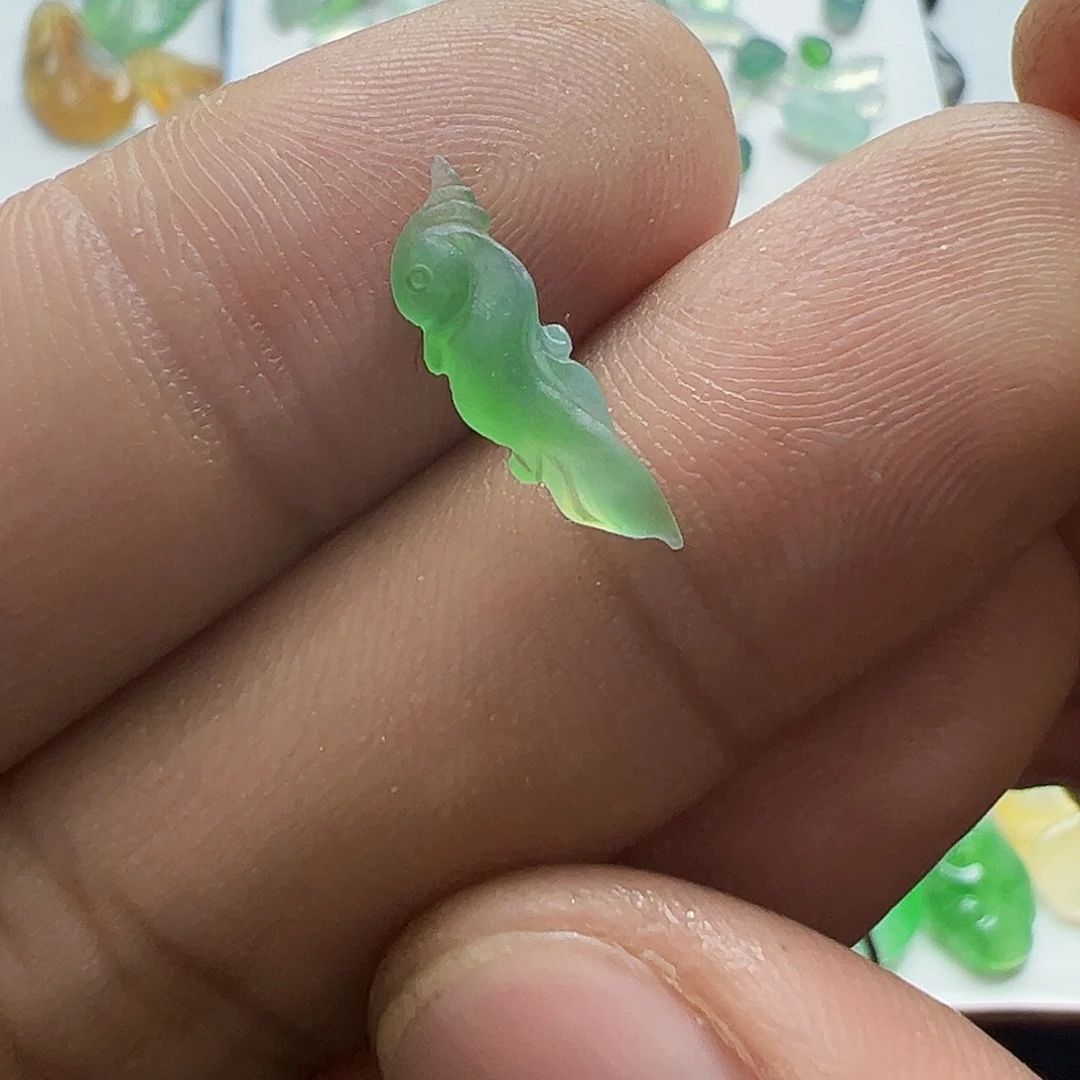 定制翡翠未镶嵌珊*珠鹦鹉