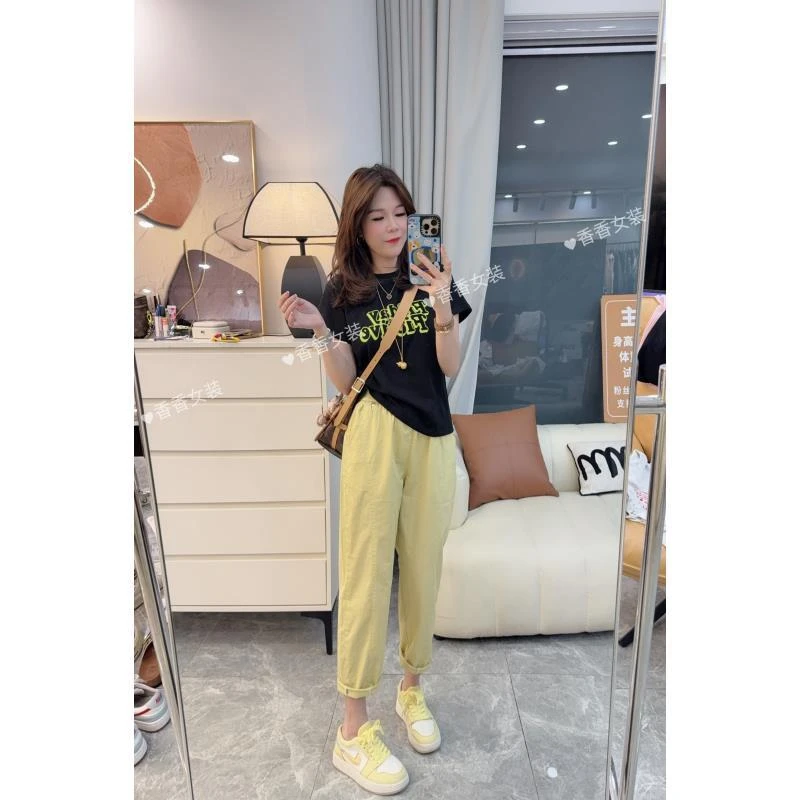 【剪影字迹】字母短袖T恤夏季显瘦小个子穿搭简约时尚上衣