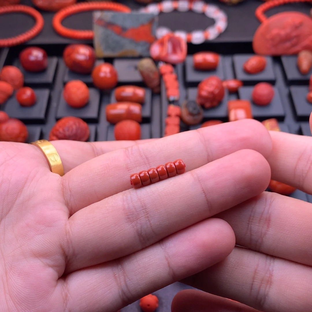 南红玛瑙未镶嵌原矿精工隔片5mm（厚3mm