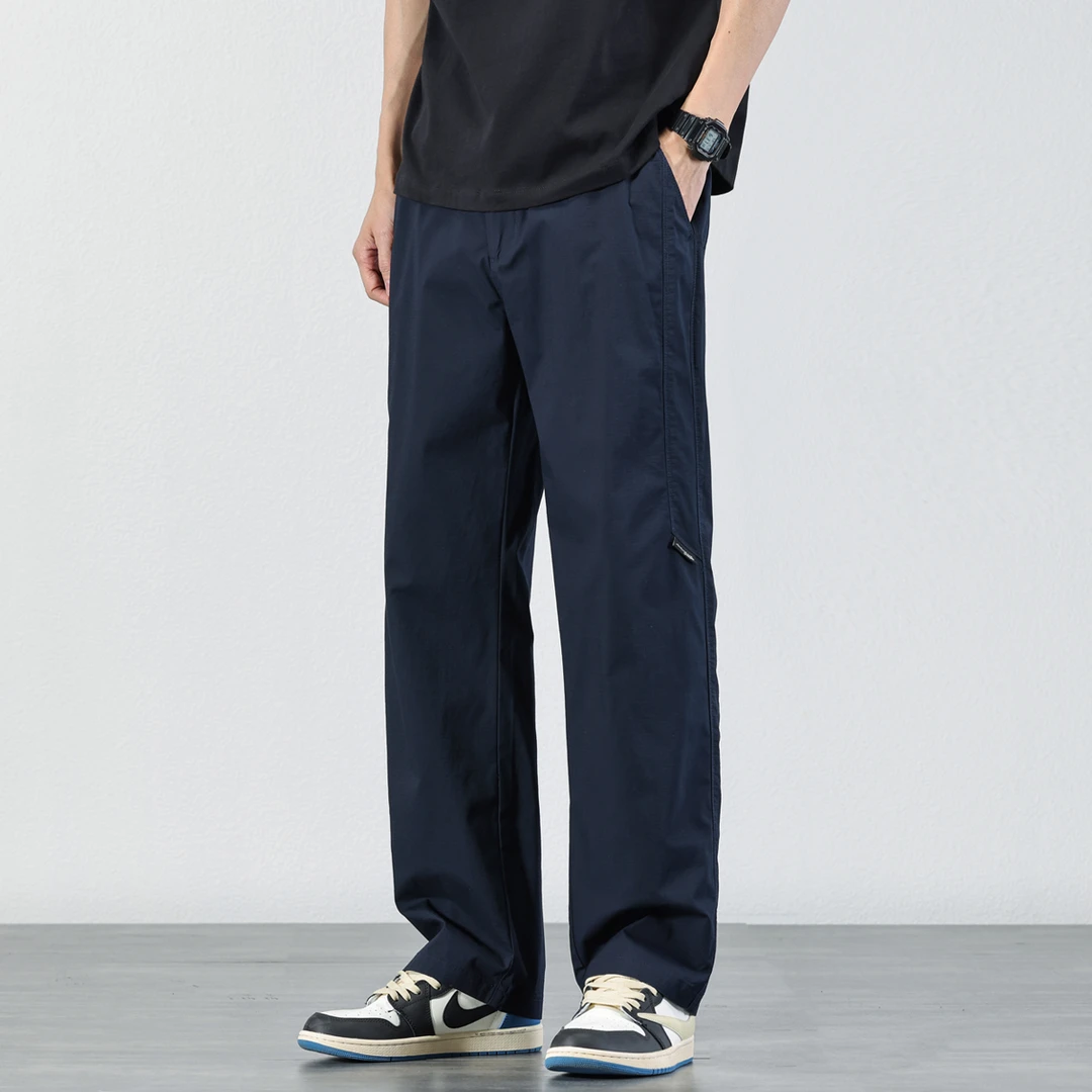 号志HAOZHI日系简约潮流直筒休闲裤男2025春夏新款宽松复古长裤子