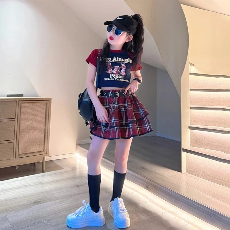 女童夏季爵士舞服装潮酷时髦儿童t台走秀潮服女孩大童炸街演出服