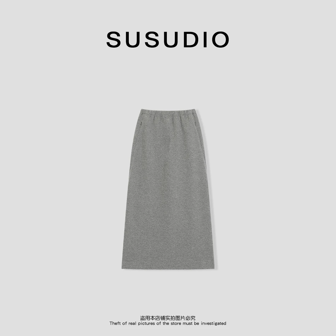 SUSUDIO 知性大女主 新款百搭高腰气质款半身裙40047