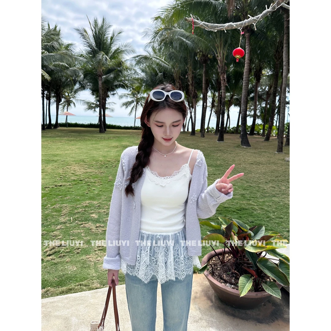 【LIUYI】春夏蕾丝拼接吊带上衣2537