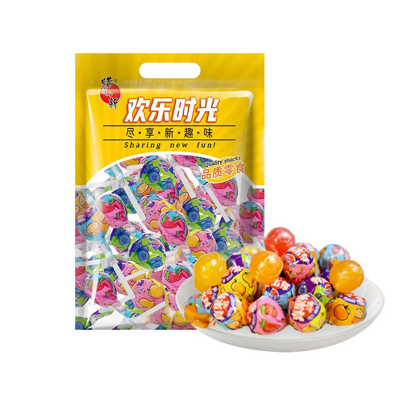 LARBEE/蜡笔小新 棒棒糖真果棒500g糖果袋装万圣节日怀旧零食批发