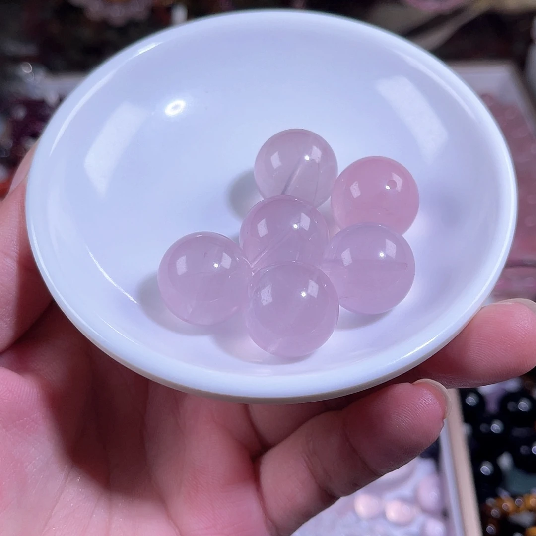 未镶嵌手链水晶天然粉水晶单珠