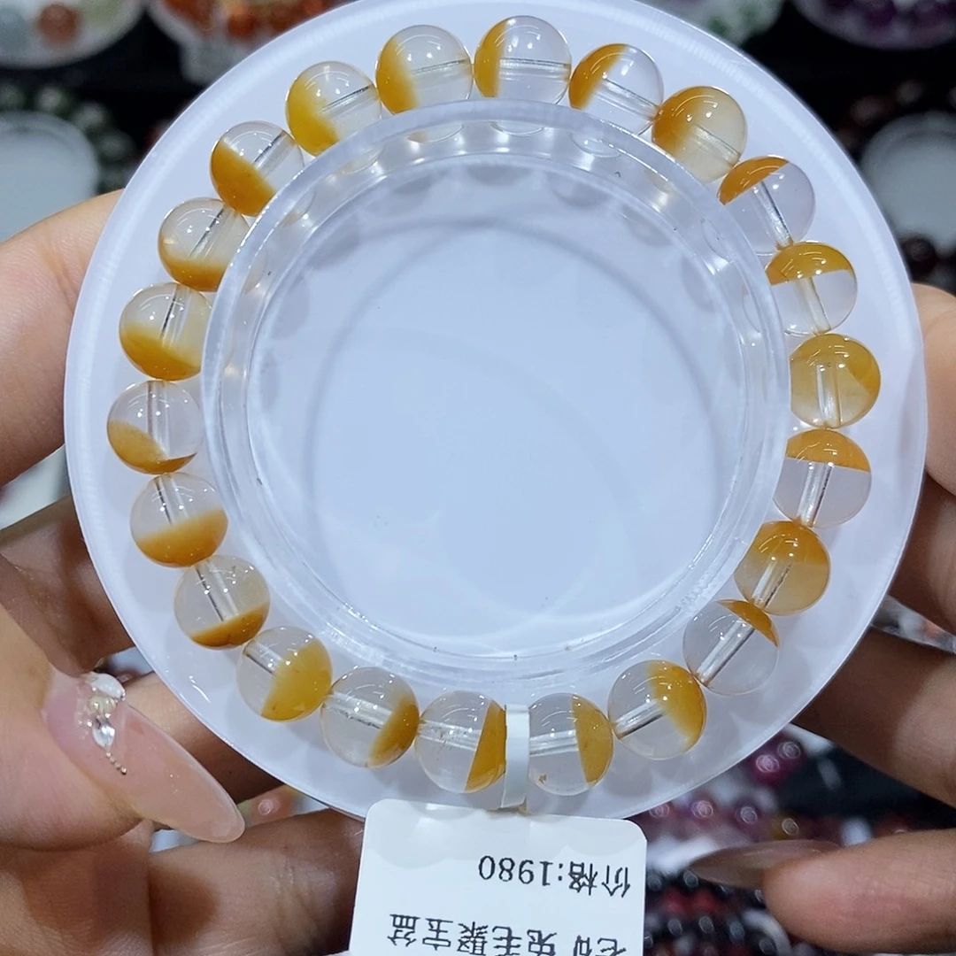 未镶嵌手串水晶黄兔毛半盆8
