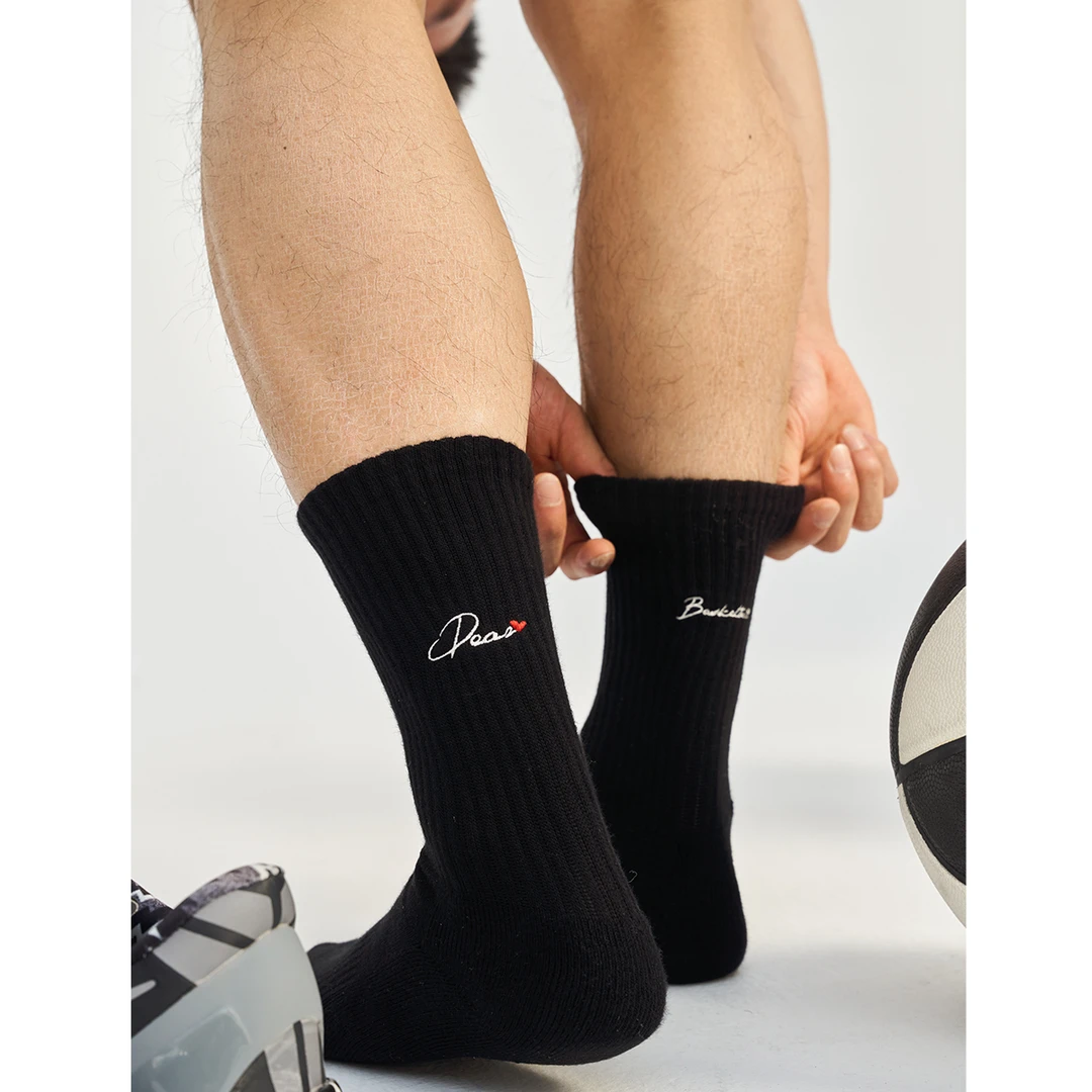 FUTURE MAKER 新疆长绒棉标语刺绣加厚毛巾底篮球运动长筒袜