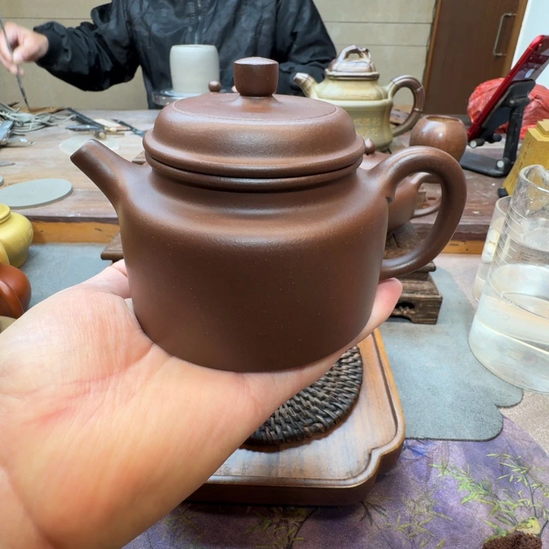 紫砂茶壶大德钟（原矿底槽青350cc）