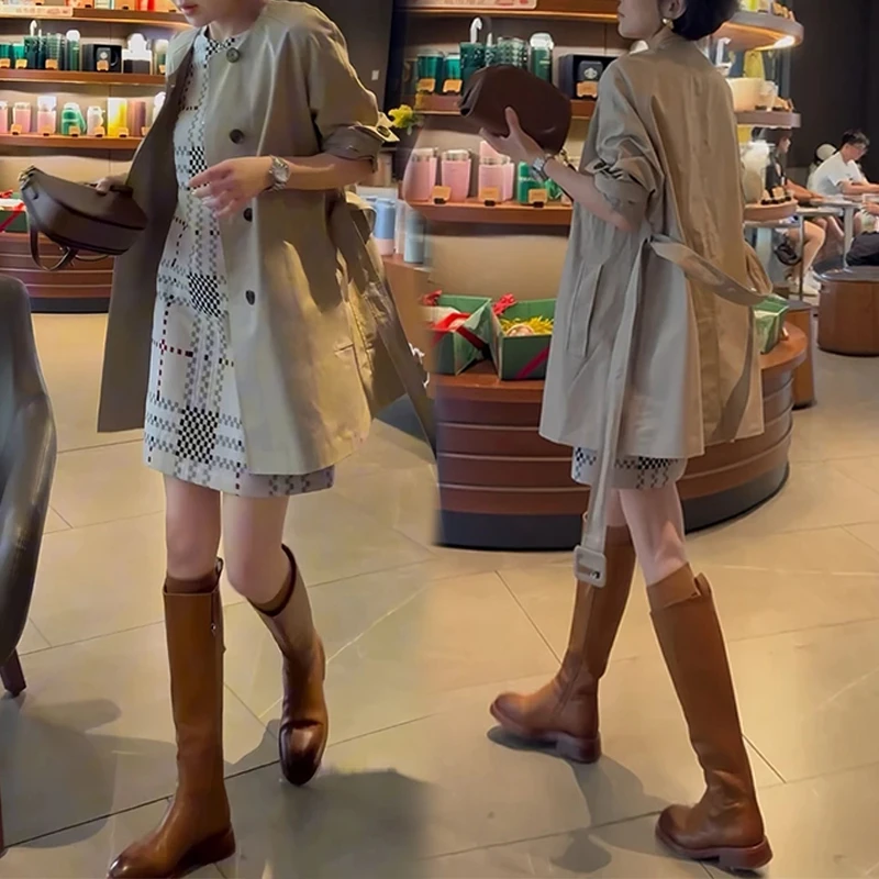 英伦风中长款风衣外套女2025年春秋新款大衣百搭收腰显瘦开衫上衣