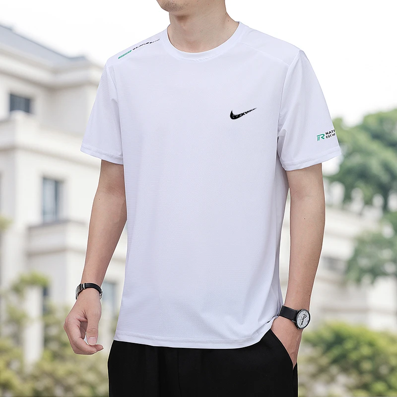 【一折专区】冰丝速干短袖T恤男士夏季新款薄休闲跑步运动圆领百搭