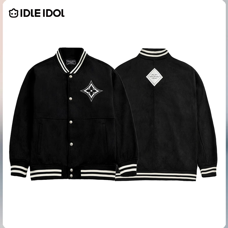 IDLE IDOL时尚潮流百搭休闲运动宽松刺绣高级感轻奢夹克外套