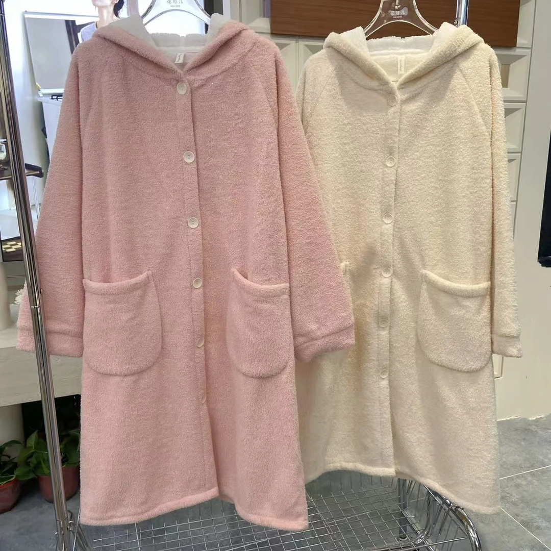 女士连帽星沙绒睡袍6635/奥