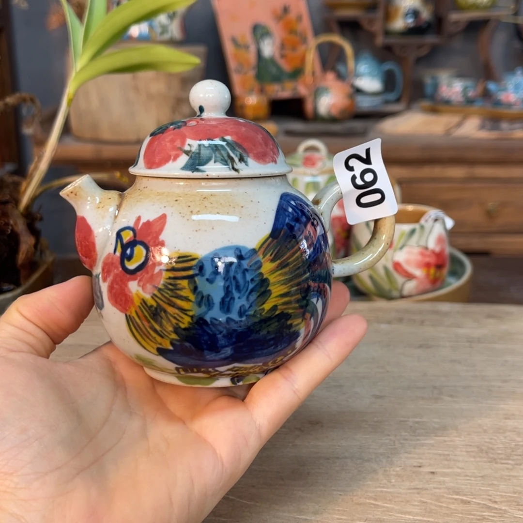壶素浅陶瓷手工手绘