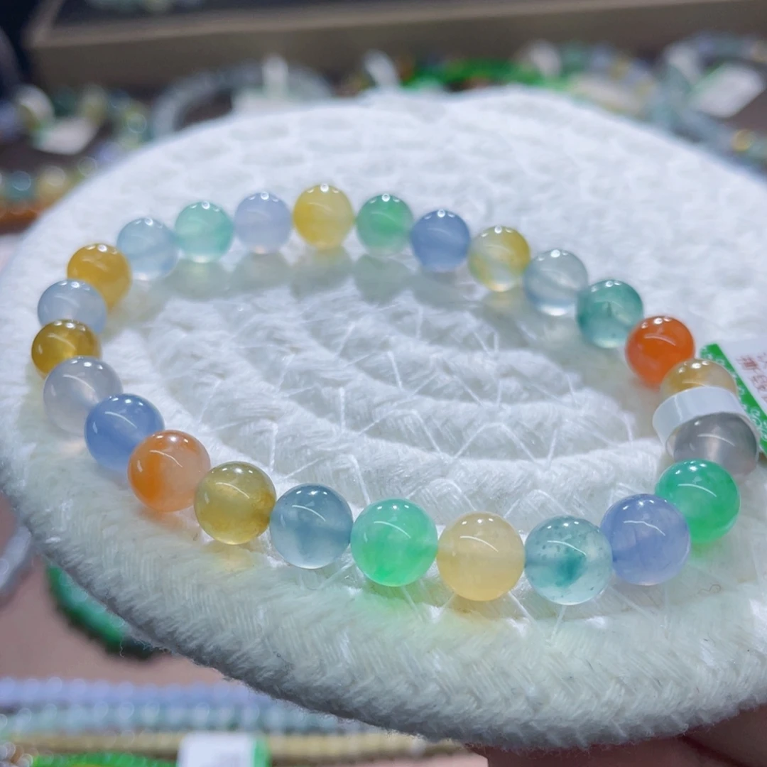 未镶嵌手链翡翠高冰彩虹宝卡6.7-7.7