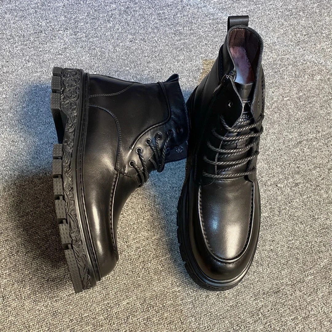 2024时尚休闲潮流百搭真皮羊毛男士马丁靴68926