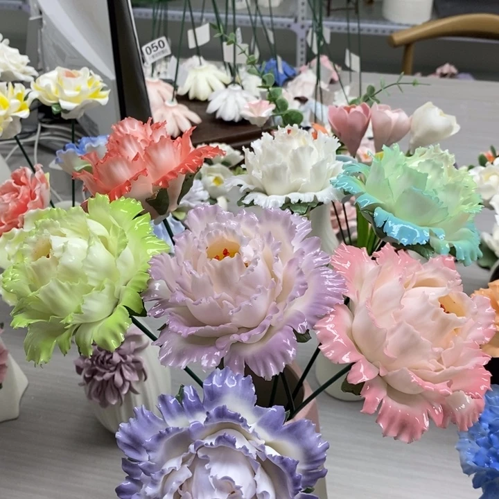 陶瓷陶瓷材料7朵大牡丹