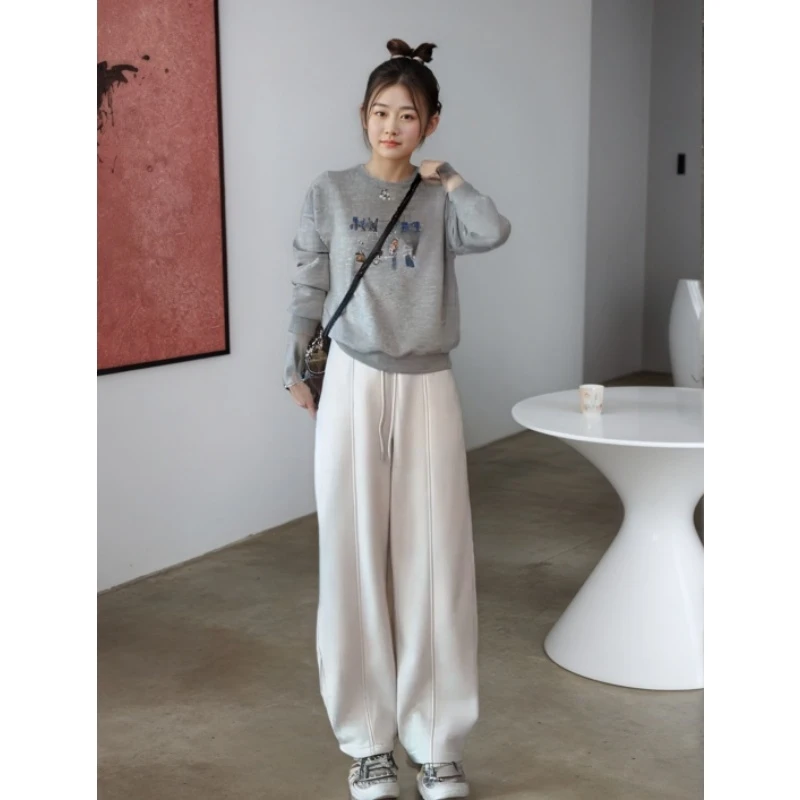 冬季百搭通勤显瘦松紧腰束脚加绒休闲裤LK2507811