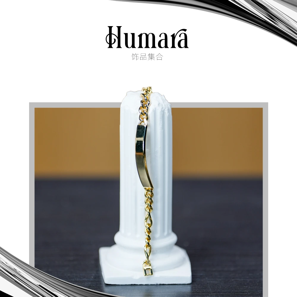 铜合金锆石项链 Humara新款绿金色名牌手链