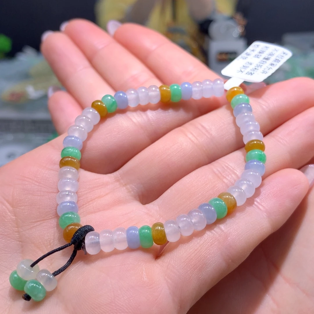 翡翠颈饰未镶嵌冰胶多宝算盘手链卡5.9m m