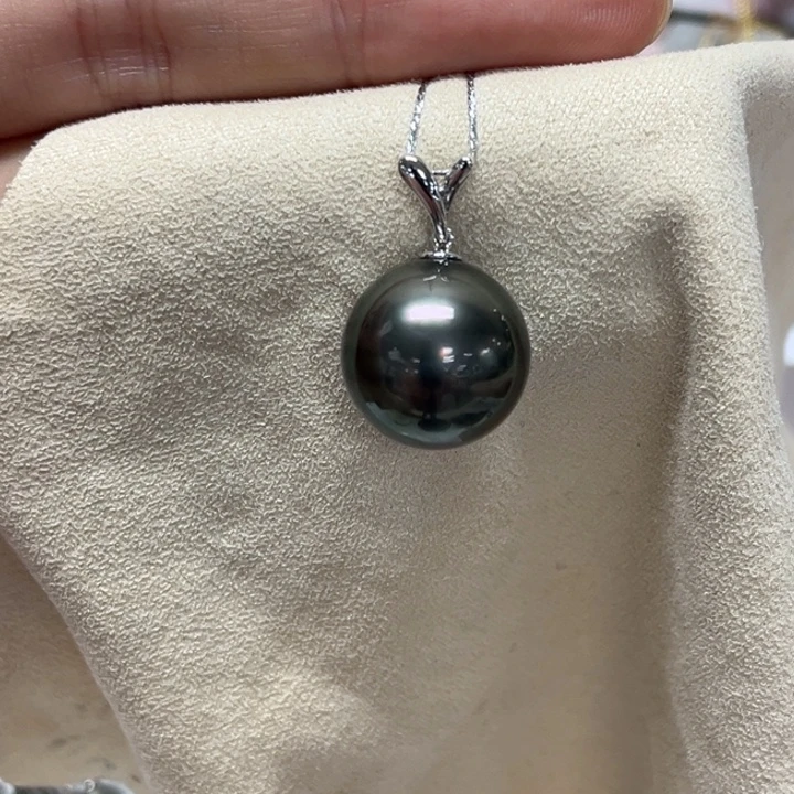 海水珍珠18K金镶嵌颈饰大溪地 15-16mm 55号