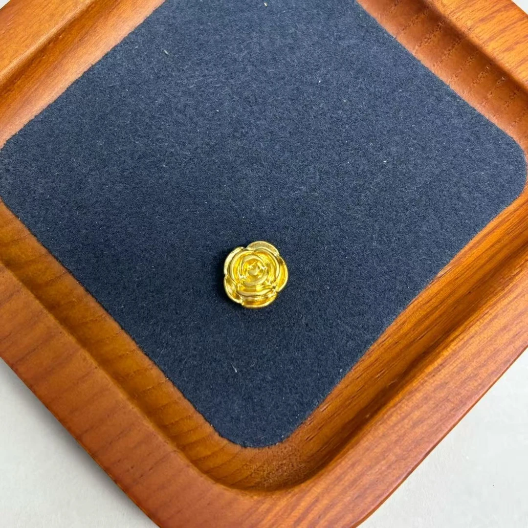 帛航金铺足金通孔福字玫瑰WH1379