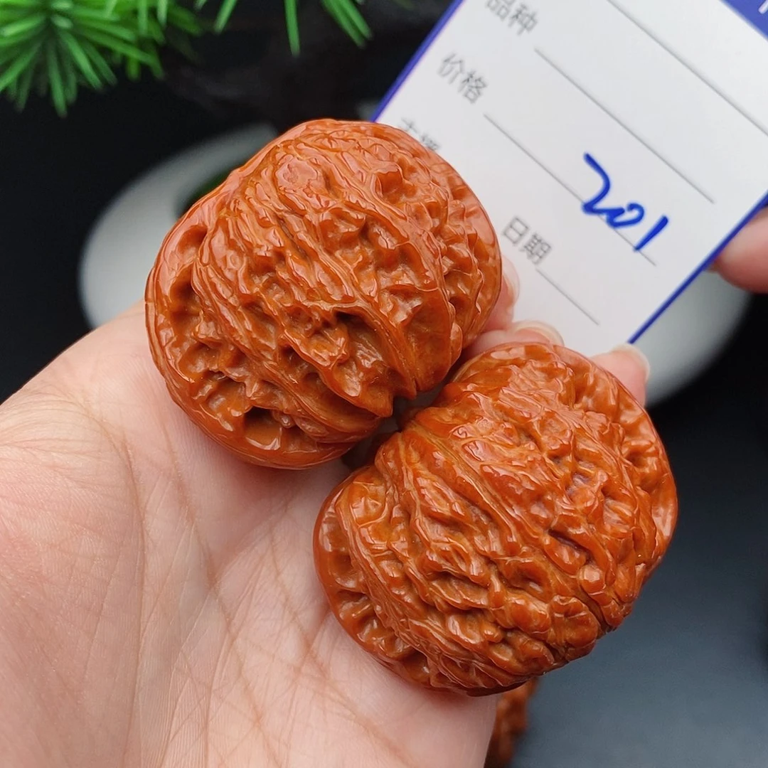 文玩核桃把件45闷白201