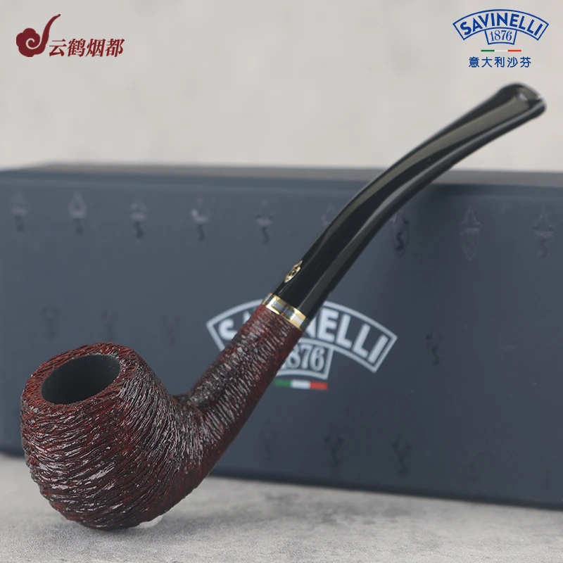 云鹤烟都意大利Savinelli沙芬新精致麻面P477-626进口石楠木烟斗