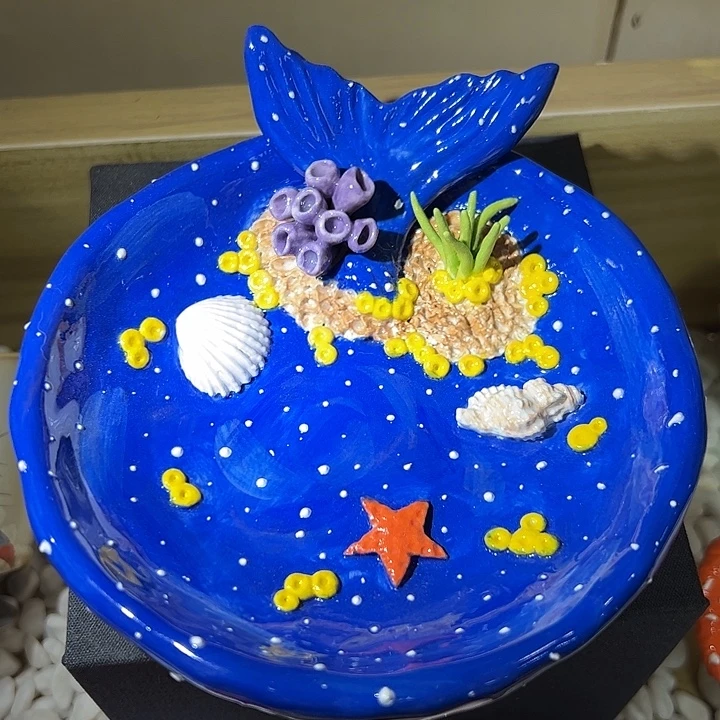 手工美人鱼盘香插盘
