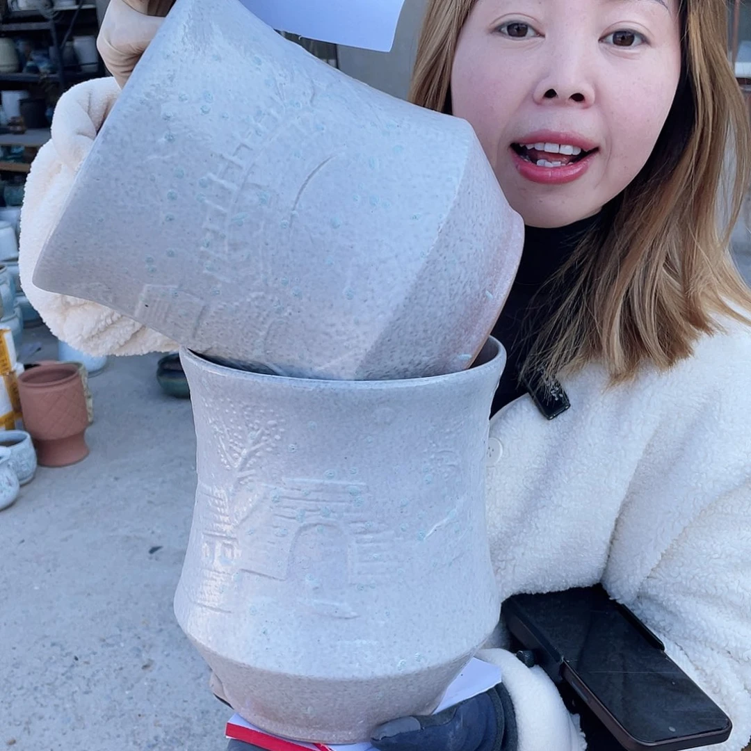 红陶王嫂花盆0129-09