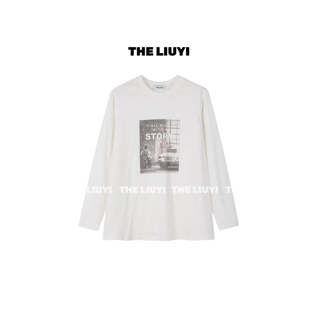 【LIUYI】宽松大版长袖T恤上衣5812C2