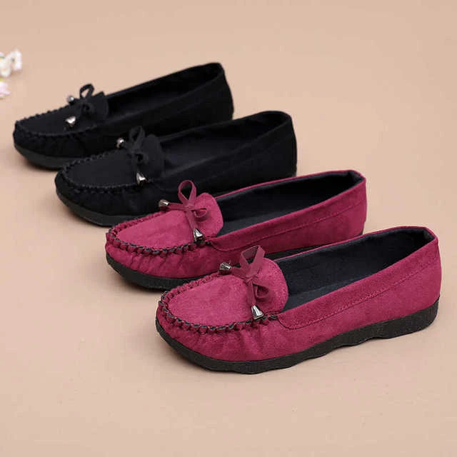 夏季老北京布鞋女软底防滑浅口透气一脚蹬休闲百搭韩版妈妈豆豆鞋