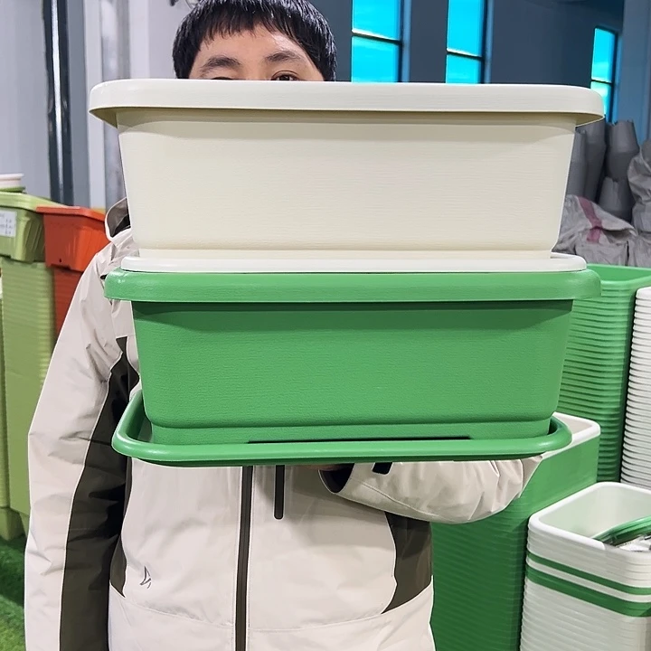 特价方菜盆长38宽28高15米色3个带托