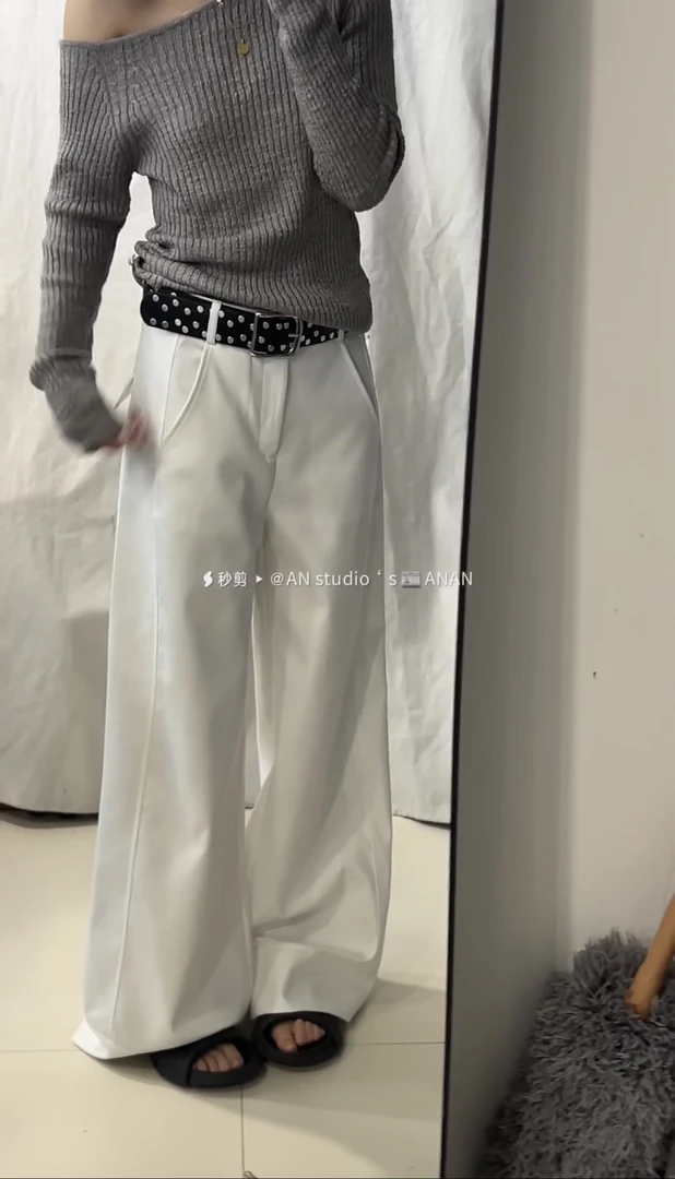 熊小姐穿搭春季新款百搭特色西装裤