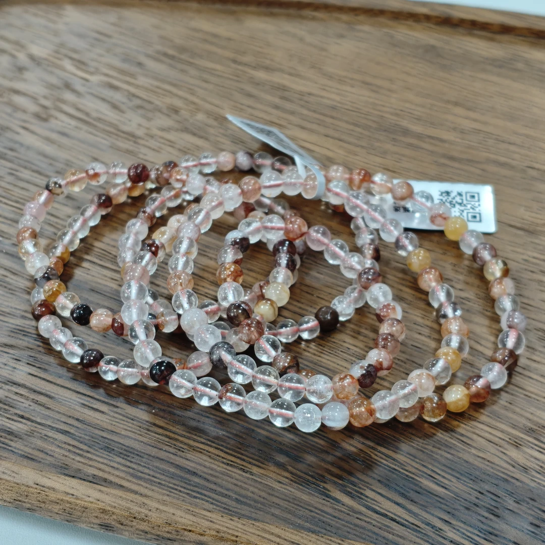 【怀晶堂】红黄胶花三圈手链 多样式发一件 3mm 6510YW