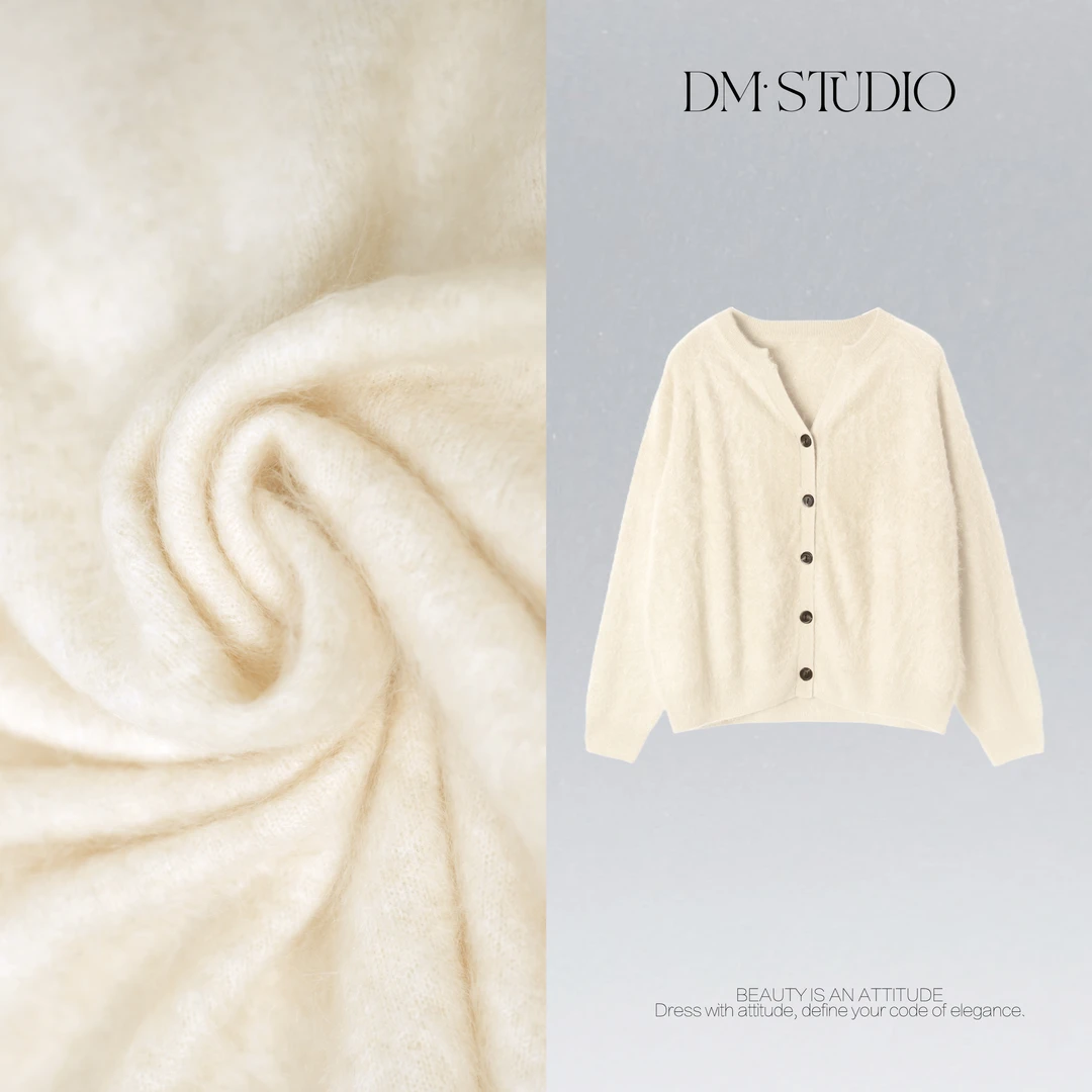 DEDM•STUDIO/100%山羊绒减龄百搭慵懒毛衣开衫2505MZZS/RR24-005