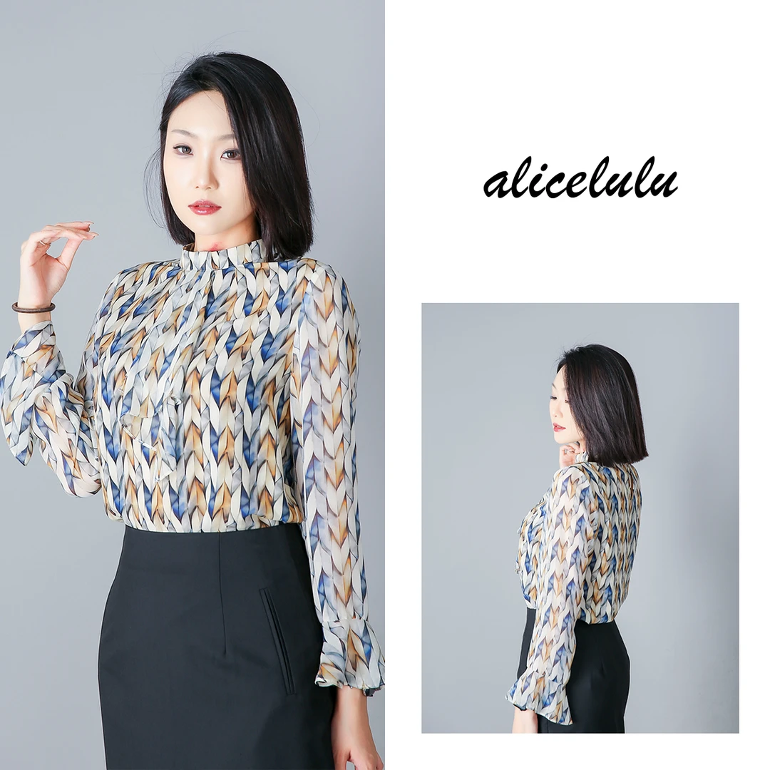 1 ALICE “金色华梦”衬衫 优雅轻盈 洋气百搭 S2138995E