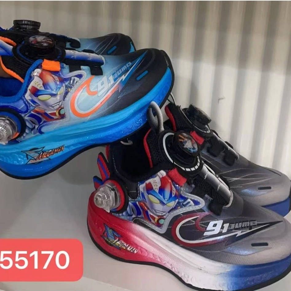 2025秋季新款奥特曼带灯男童鞋子纽扣运动鞋