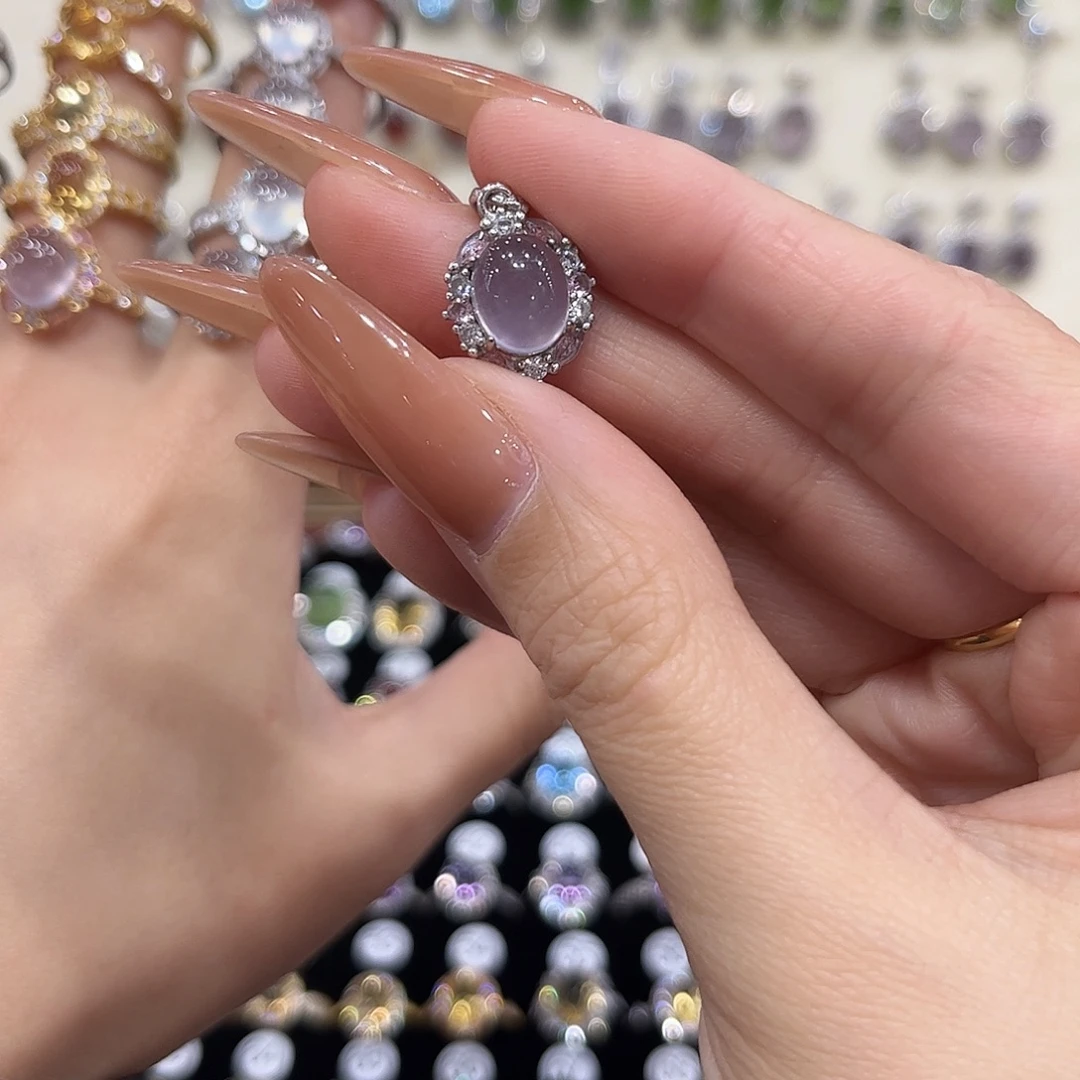 阿****萤石颈饰银S925镶嵌