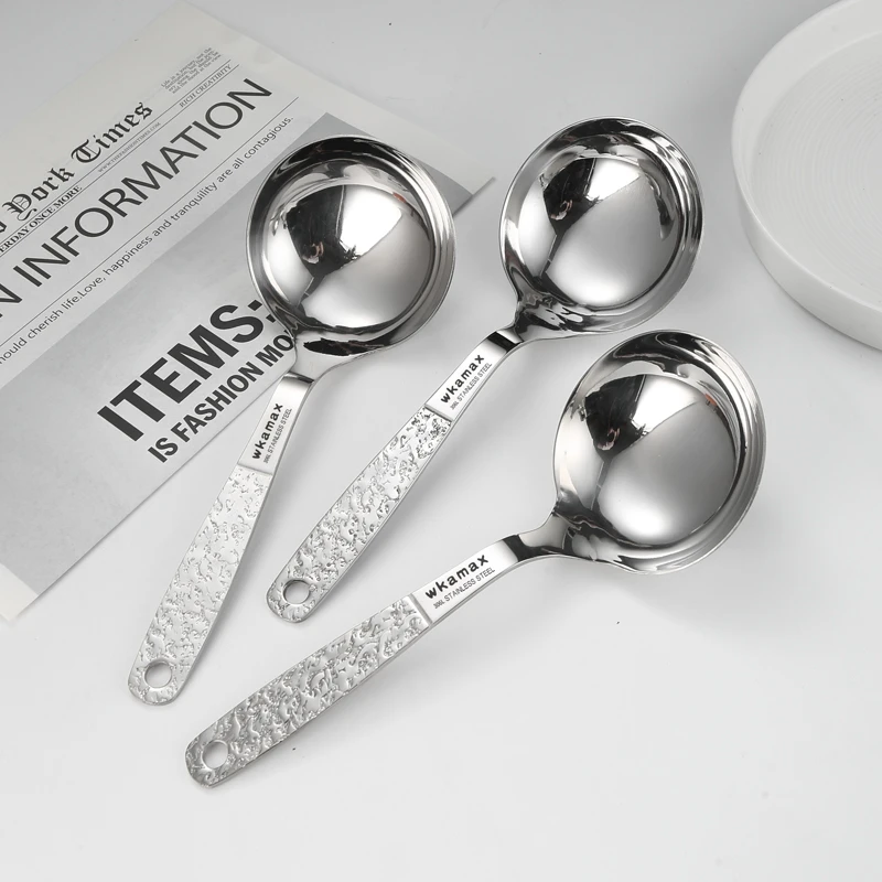 家用勺子316不锈钢汤勺加厚304汤匙分餐嗦粉大汤勺大圆大头火锅勺