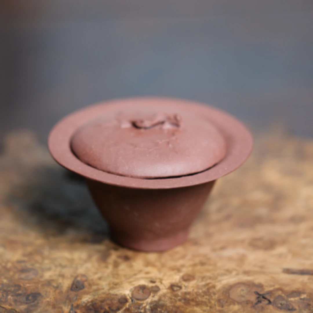 容庐定制｜王佳柱纯手工紫泥小花器陶瓷复古盖碗泡茶碗茶杯茶具