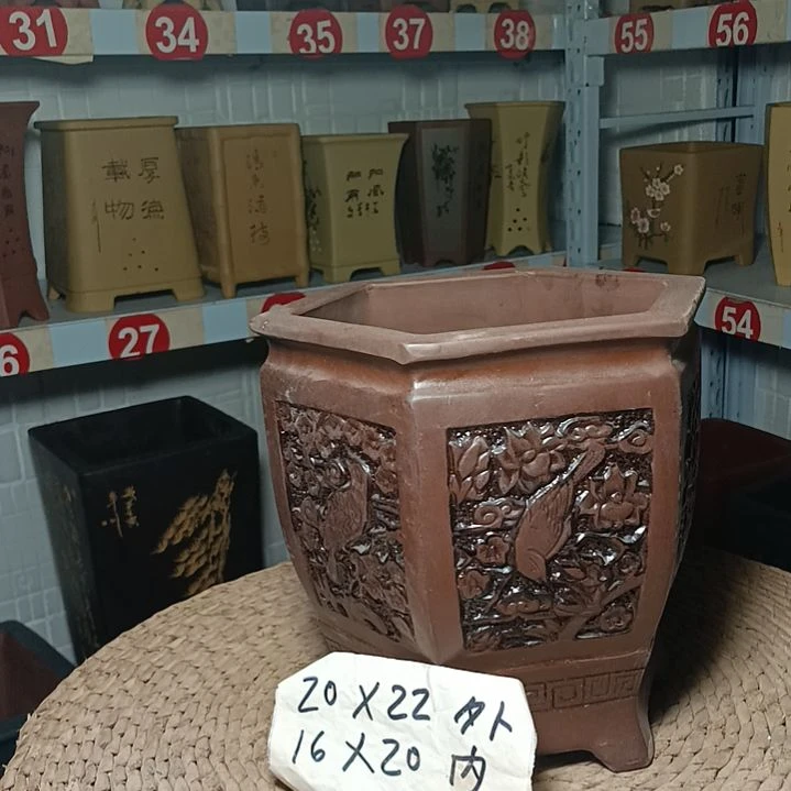 红陶陶瓷花盆＃紫砂盆景花盆