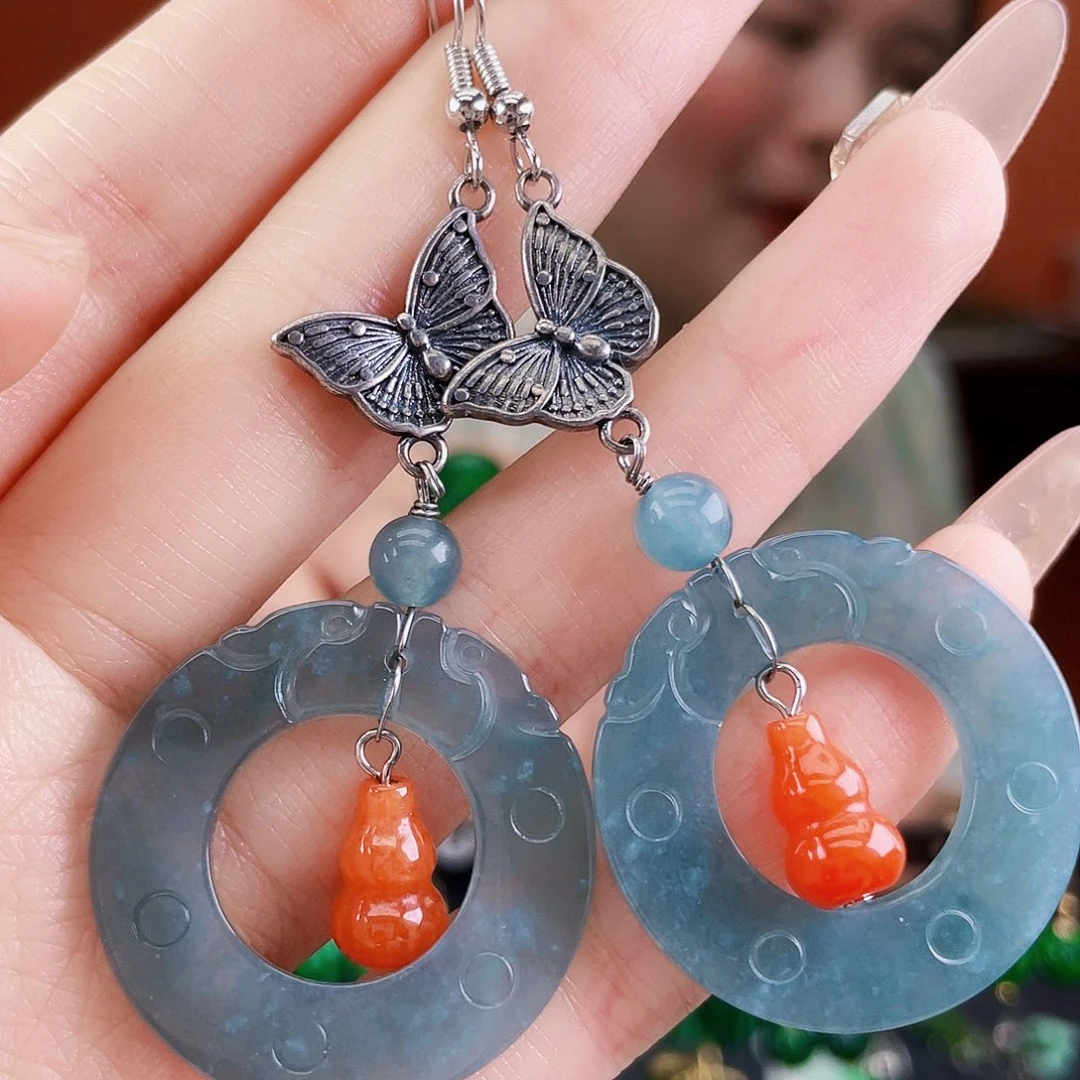 翡翠未镶嵌耳饰饰品