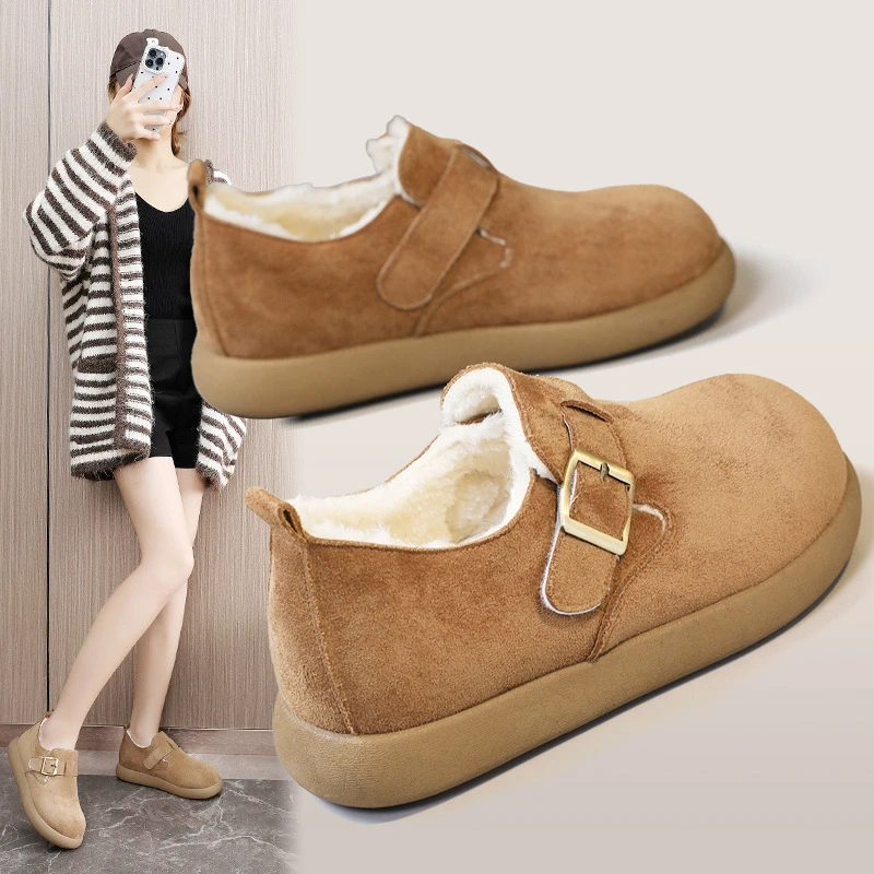 全包加绒小土豆勃肯鞋女2025新款冬季一脚蹬懒人豆豆棉鞋