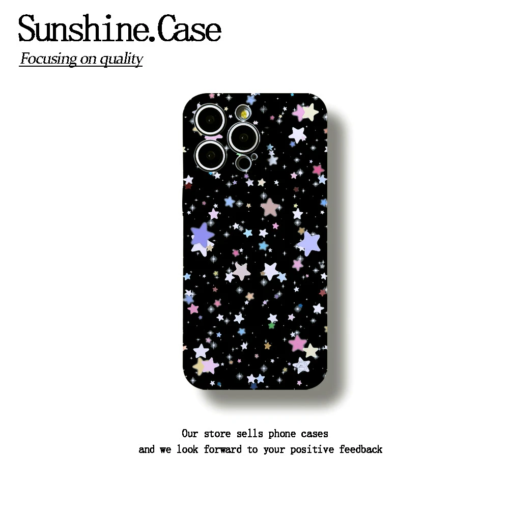 满屏小星星菲林软壳适用苹果oppo华为vivo小米荣耀创意手机壳防摔